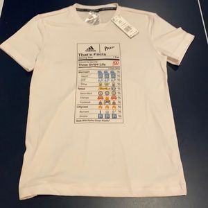 NWT- Adidas Parley tee shirt. Men’s XS. White. Short sleeved